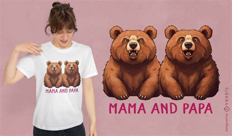 Mama And Papa Bear T-shirt Design Vector Download