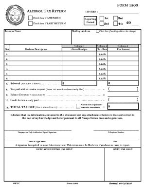 Fillable Online Form Alcohol Tax Return Tin Ssn Check Box If