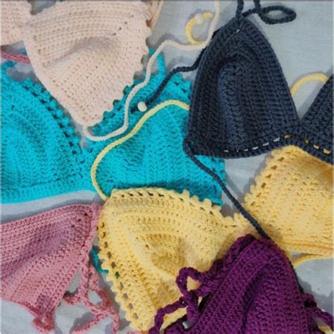 Handmade Crochet Bikini Swimwear Classic Triangle Boho Top Shopee Philippines