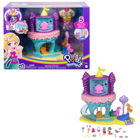 Polly Pocket Rainbow Funland Mermaid Cove Ride Playset | Polly pocket ...