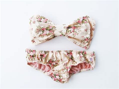 Vintage Bow Bandeau Sunsuit All Cotton Bikini Style Pita Pata