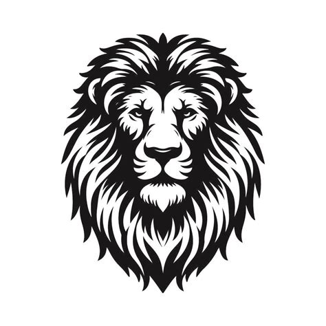 Archivo vectorial SVG en blanco y negro con cabeza de león africano