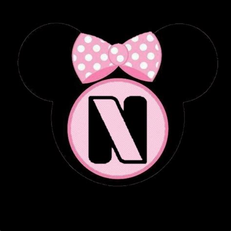 Minnie Mouse With A Pink Bow On It S Head And The Letter N