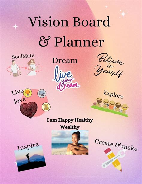 Vision Board And Manifestationpersonal Planner Kit Printable Vision Board Manifestation