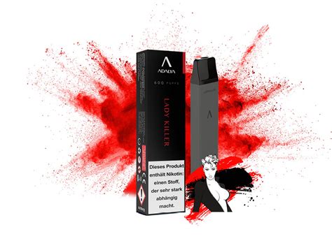 Adalya Vape 600 E Shisha To Go Vape Lady Killer Aroma Pfirsich Mango