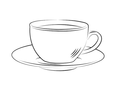 Tasse à Thé De Style Croquis Dessinés à La Main Vecteur Premium