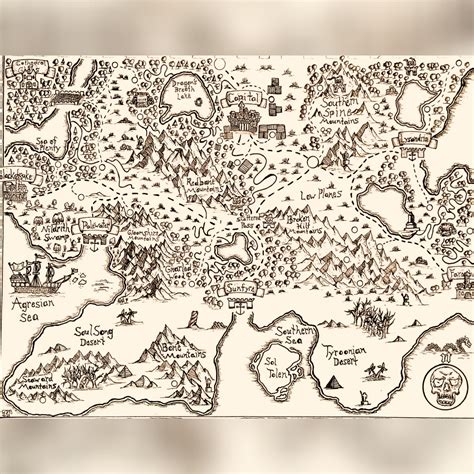 Made To Order Hand Drawn Fantasy Maps Etsy