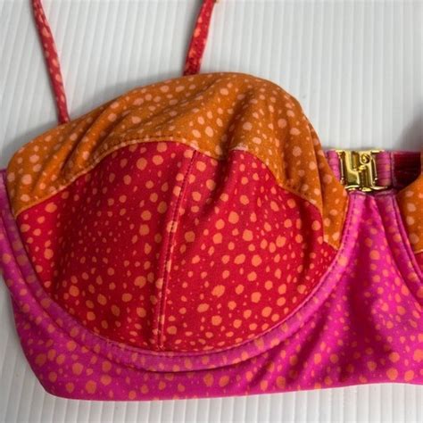 Vix Paula Hermanny Piper Block Corsage Top Bikini Top Polka Dot Size Large Ebay