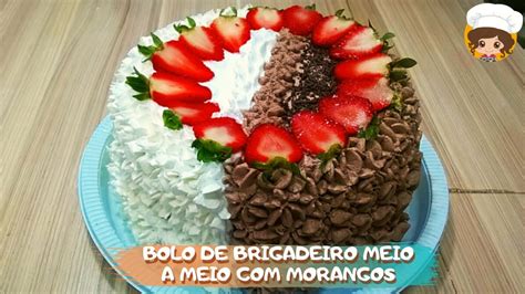 Bolo Para Aniversario Meio A Meio Com Morangos Mil DelÍcias Na