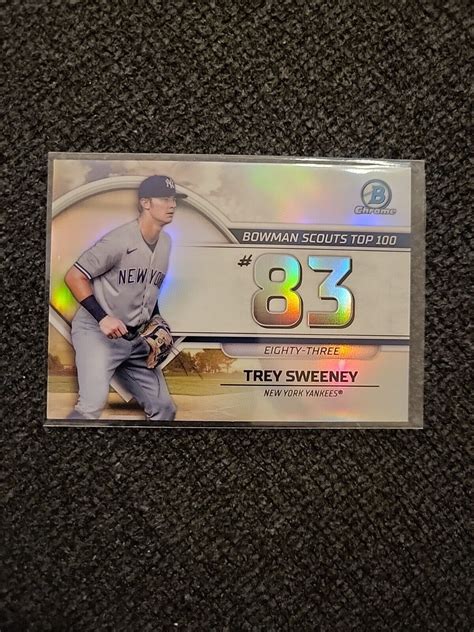 2023 Bowman Chrome TREY SWEENEY Bowman Scout Top 100 BTP 83 NY Yankees