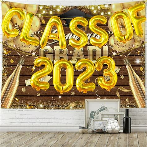 Graduation Backdrop With 2023 Balloons Garland Graduation Party