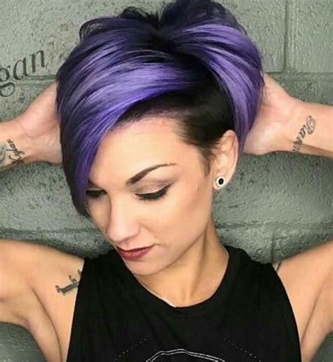 Pin On Short Pixie Short Purple Hair Short Hair Color Purple Hair