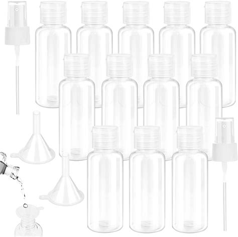 Speacour 12 Pcs Clear Travel Bottles 30ml Transparent Flip Cap Bottles