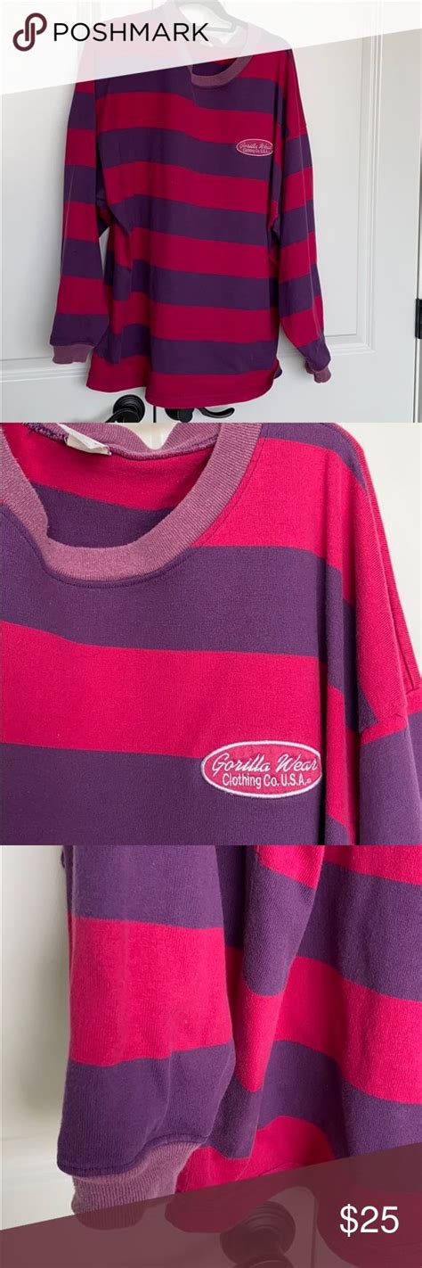 Vintage Purple And Pink Striped Oversized Shirt Oversized Shirt Pink