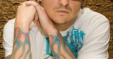 Chester Bennington Of Linkin Park Forearm Flames Tattoos Pinterest