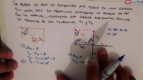 HALLAR LA MAGNITUD DE LAS TENSIONES 1RA CONDICION DE EQUILIBRIO