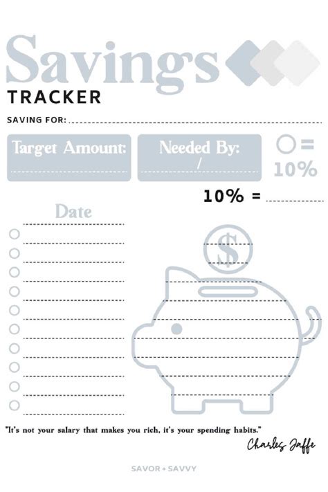 Free Printable Savings Tracker And Expert Tips Savor Savvy