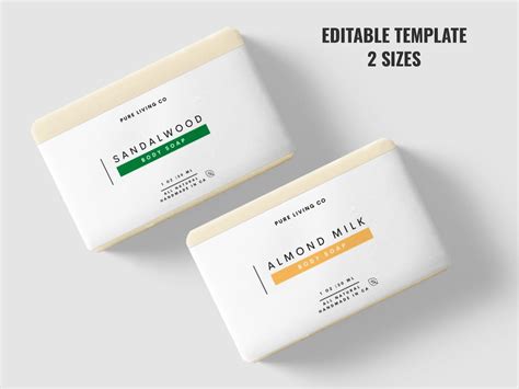 Soap Label Template Canva 2 Sizes Custom Soap Label Template Etsy