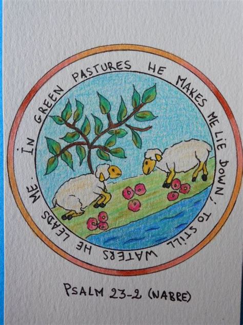 A Card With Sheep And Flowers On It