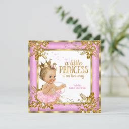 Princess Baby Shower Pink Tutu Floral Blonde Invitation Zazzle