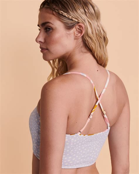 Billabong Tropic Jungle Reversible Bandeau Bikini Top Reversible Print Bikini Village