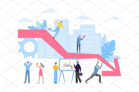 decline chart falling business vector graphics creative market