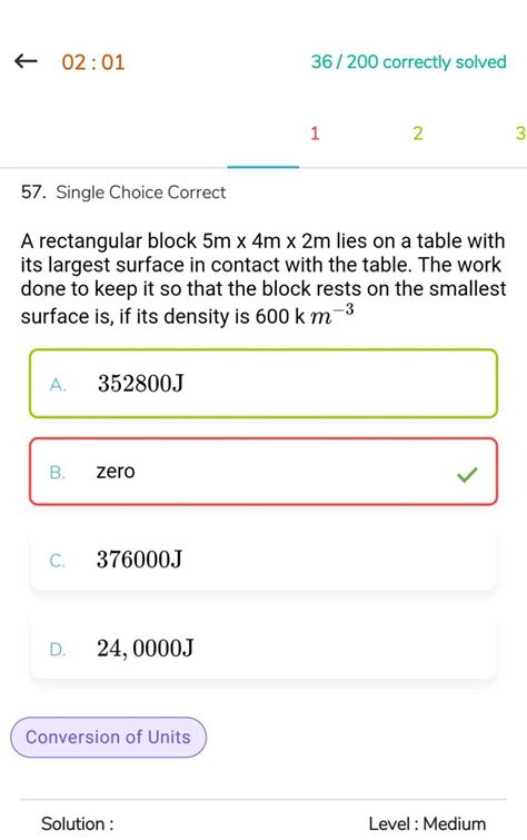 36 200 Correctly Solved Correct 57 Single Choice Correct A Rectangular