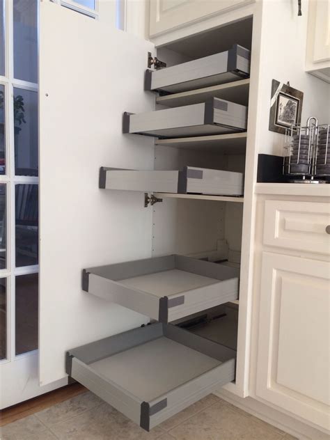 Ikea Rationell Pull Out Shelves W Dampers Retrofitted To Non Ikea Kitchen Pantry Cabinet Ikea