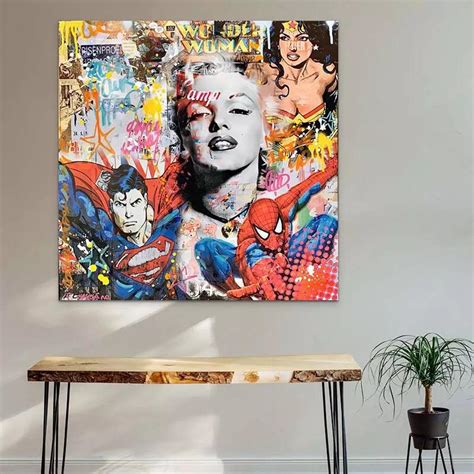 Tableau Street Art Marylin Super Héros La Déco Discount Montableaudeco