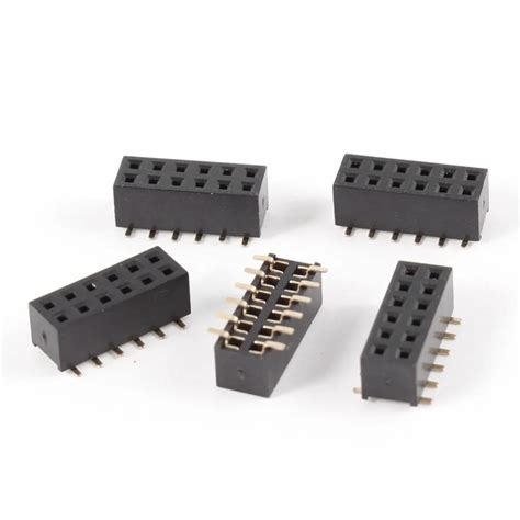 UXCELL 5Pcs Double Row 2mm Pitch 2x6 Pins SMT SMD Female Header Socket