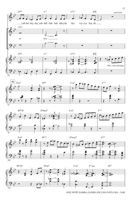 One Note Samba Samba De Uma Nota So By Antonio Carlos Jobim 3 Part Digital Sheet Music