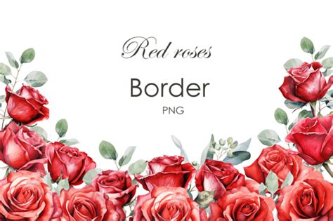 Red Rose Border Clipart Graphic by lesyaskripak.art · Creative Fabrica