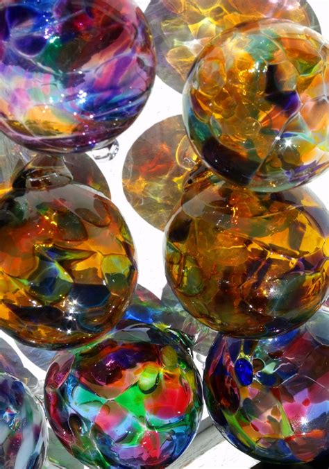 Blown Glass Orbs In Rainbow Colors Chico Art Fair Summer 2010 Copyright Bemedia Internet 2010