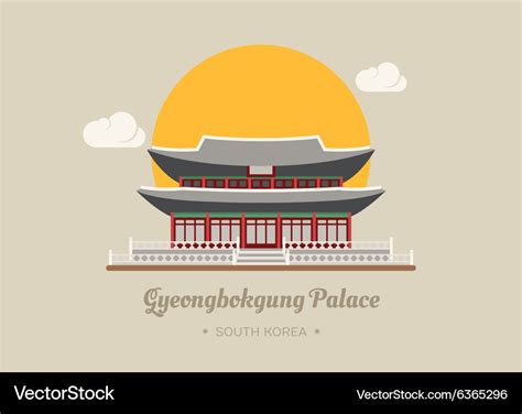 Gyeongbokgung Palace South Korea Eps Royalty Free Vector