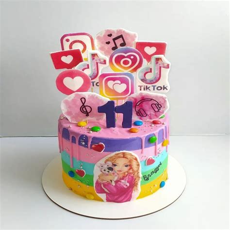 Торт на 11 лет девочке радужный №201411 заказать с доставкой