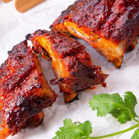 Bbq Spare Ribs From A Charcoal Grill Stock Image Image Of Germany