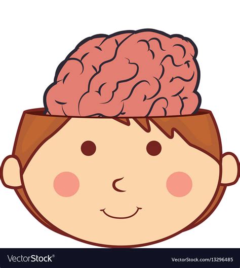 Kid With Brain Character Royalty Free Vector Image