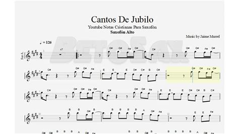 Cantos De Jubilo Jaime Murrel Saxofón Alto Partitura Cifrado Notas