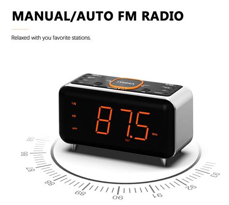 Bedside Alarm Clock Snooze Digital Fm Radio Led Display Tabletop W App Control Ebay