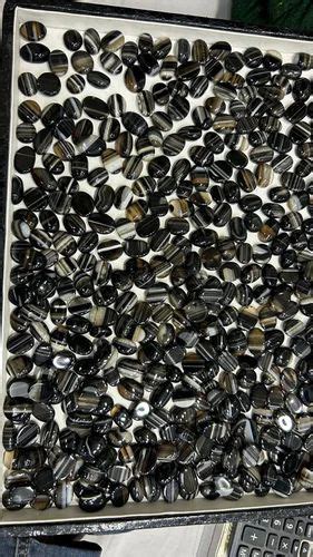 Black And White Oval Sulemani Hakik Gemstones For Ring Size Mix Size