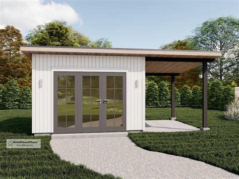 X Modern Garden Shed Plans With Porch Small Etsy Canada