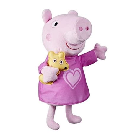 Peluche Peppa Pig Cm Rose Musicale Avec Doudou Ourson