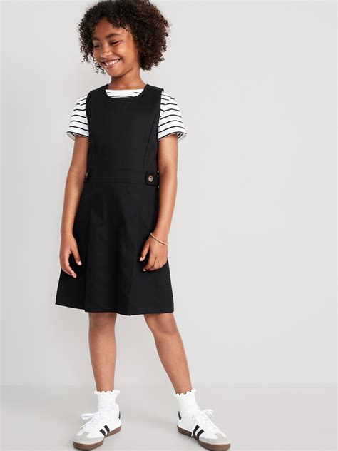 Old Navy Sleeveless School Uniform Dress for Girls black - 658073022