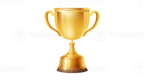 AI generated Golden trophy cut out. Gold winner trophy on transparent ...