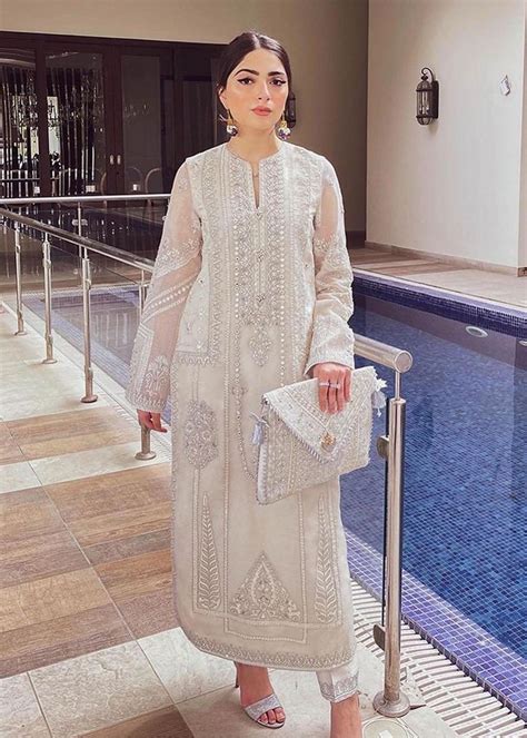 Naaz Xl Mohsin Naveed Ranjha Beautiful Off White Karandi Outfit