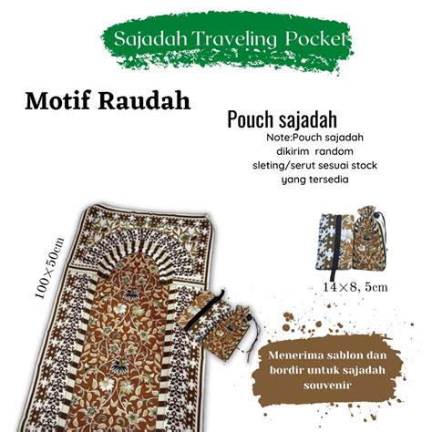 Jual Sajadah Batik Sajadah Saku Motif Raudhah Gold Shopee Indonesia