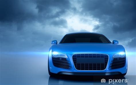 Wall Mural Blue Sport Car Pixersus