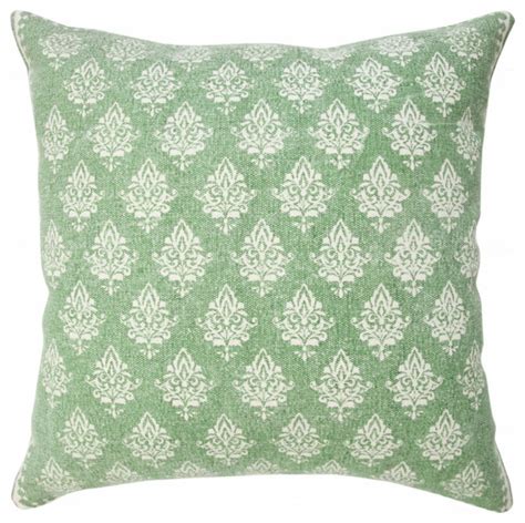 20 X 20 Green And White 100 Cotton Geometric Zippered Pillow Contemporary Decorative