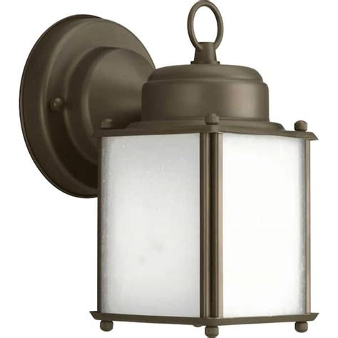 Progress Lighting Roman Coach Collection 1 Light Antique Bronze Etched Seeded Glass Traditional