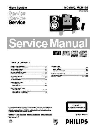 Free Audio Service Manuals P Philips Philips Mcm